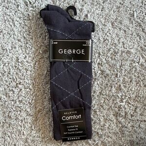 ✨$2✨ George•2 Pairs Men’s Bamboo Dress Socks | Navy | 6-12.5